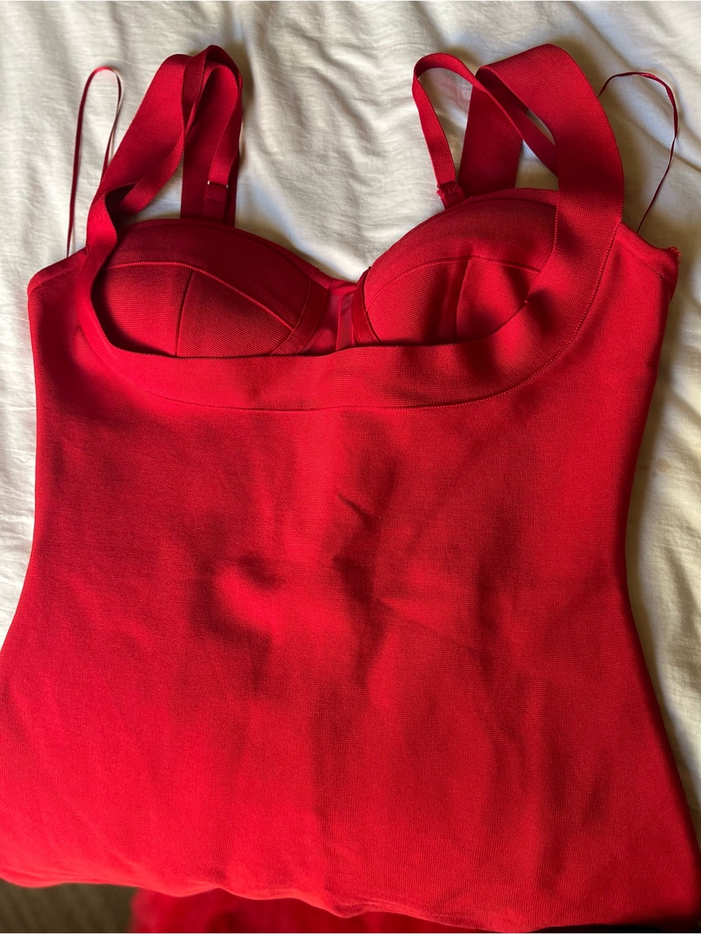 Fashion Nova Red Bustier Chemise Top
